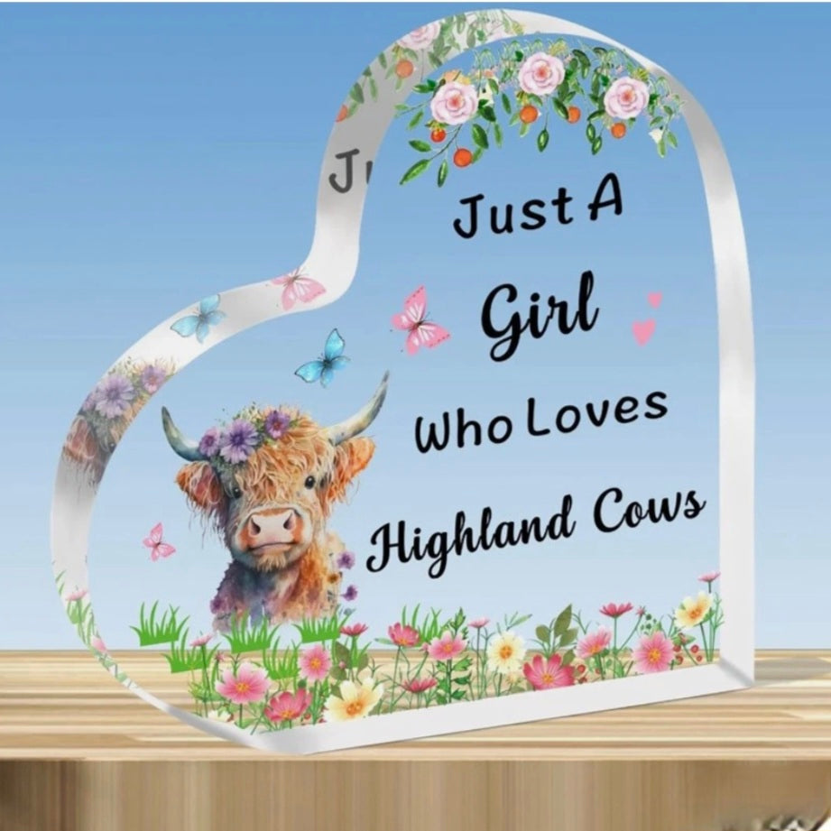Highland Cow Acrylic Plaque