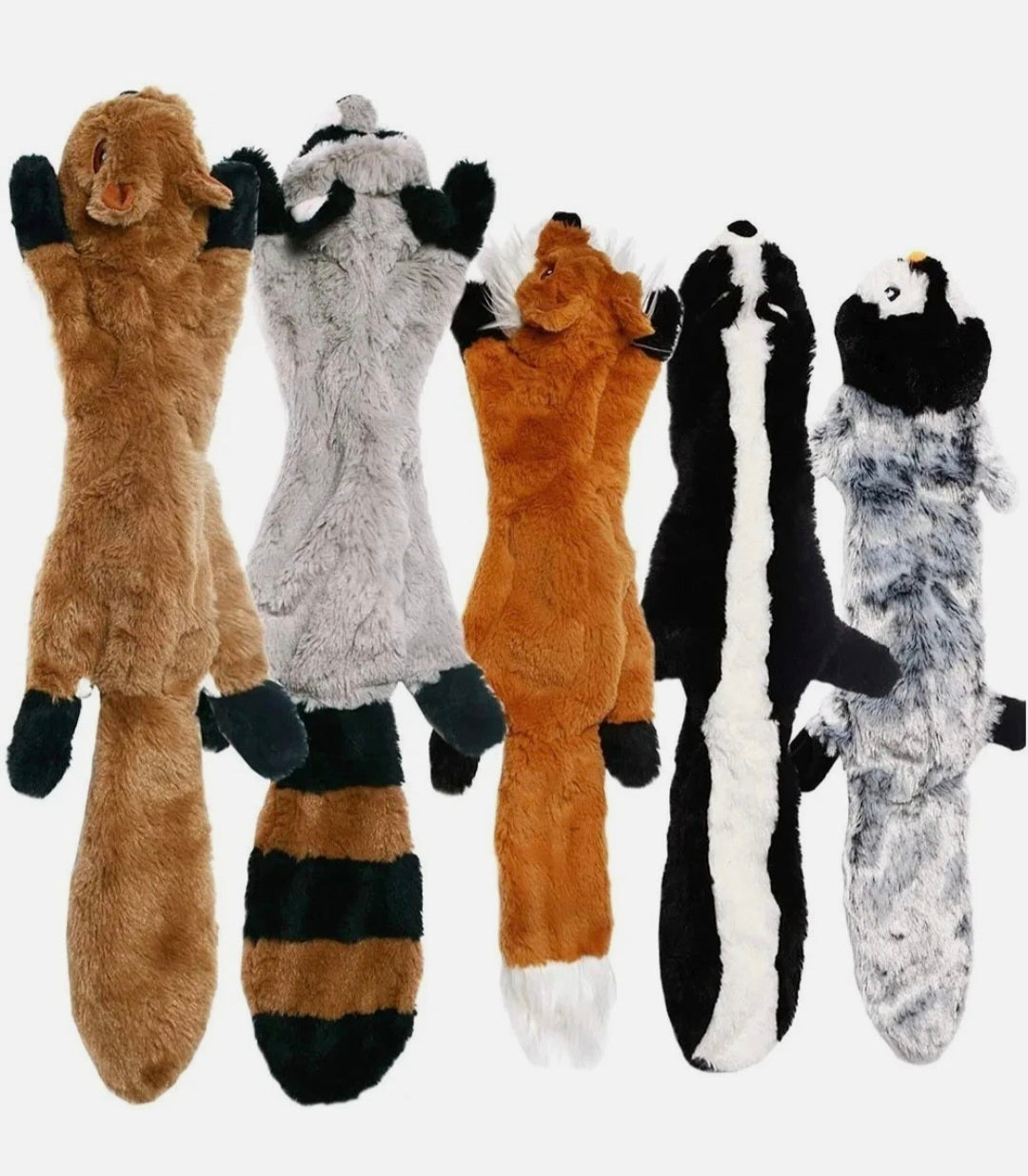 Unstuffed Plush Dog Squeaky Toy