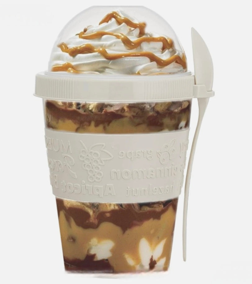 Yoghurt Cup With Lid And Spoon