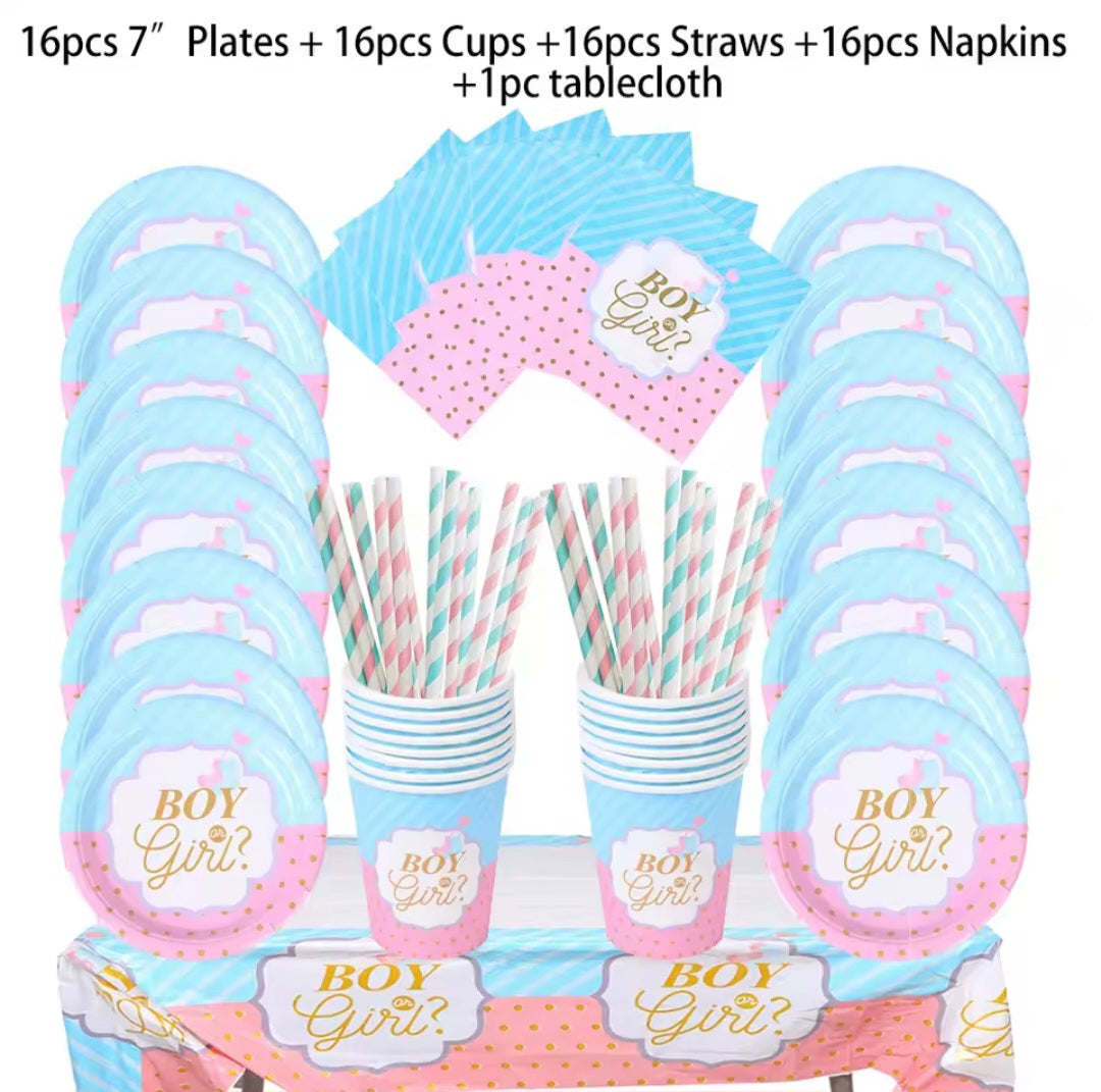Gender Reveal Party Bundle 65Pcs