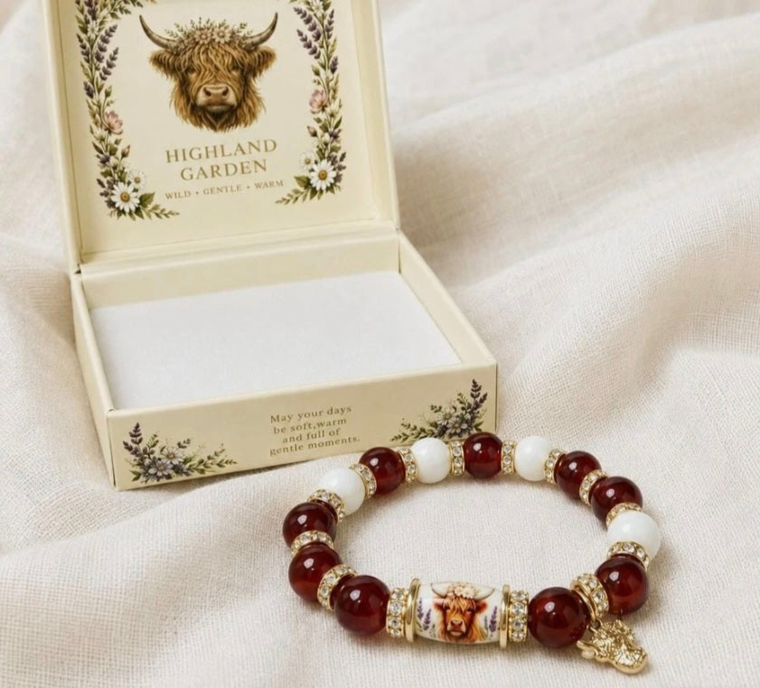 Highland Cow Beaded Bracelet