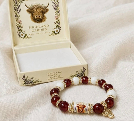 Highland Cow Beaded Bracelet