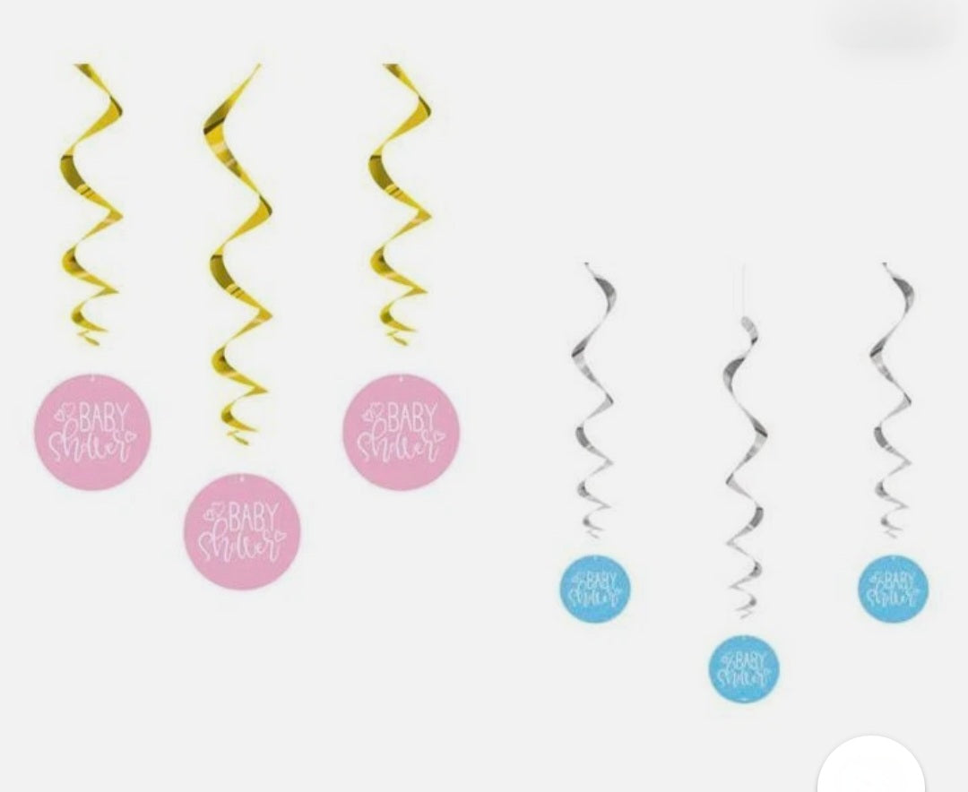 Baby Shower Hanging Swirl Decorations