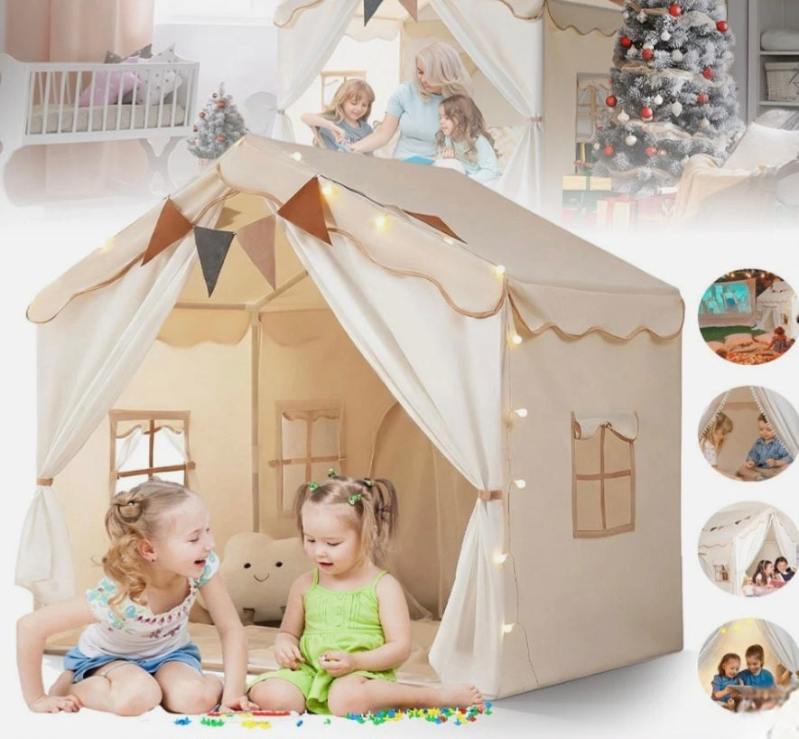 Girls Princess Castle Play Tent With Led Strip