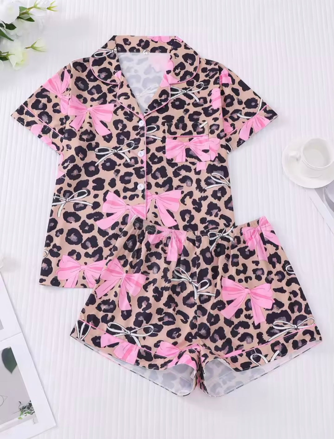 Leopard Bow Pyjamas