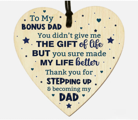 Step Dad Heart Plaque