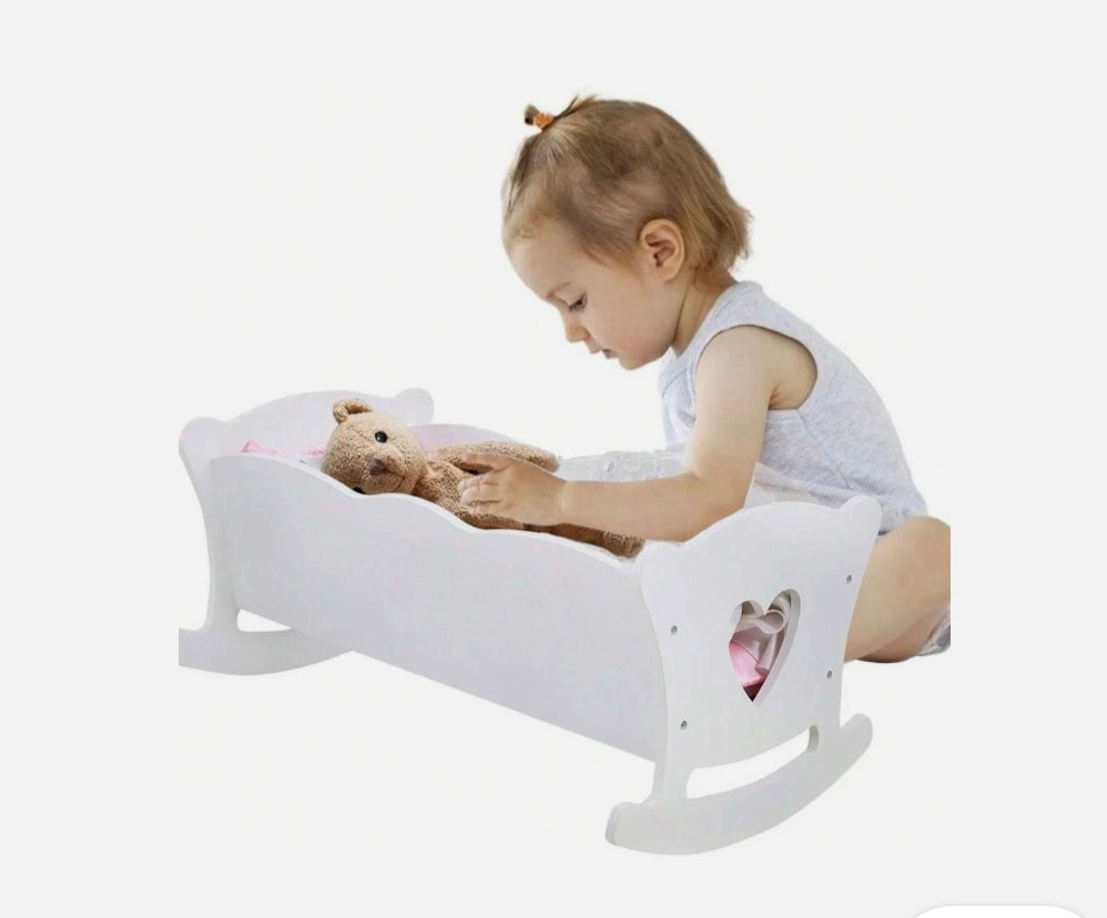 Dolls Large Wooden Rocking Cradle