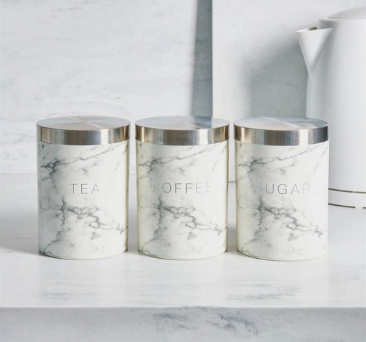 Marble Tea Coffee Sugar Canisters