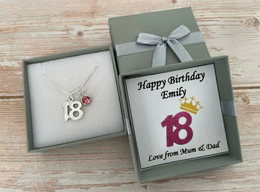 Necklace & Birthstone 18th Gift