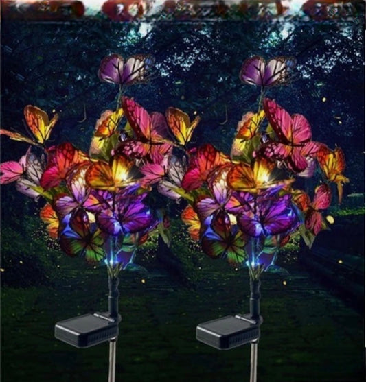 Solar Butterfly Flower Lights 2Pck