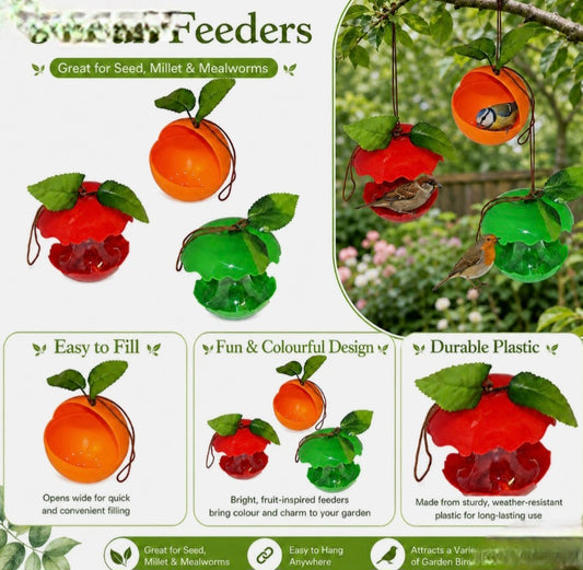 3 Fruit Shaped Bird Feeders