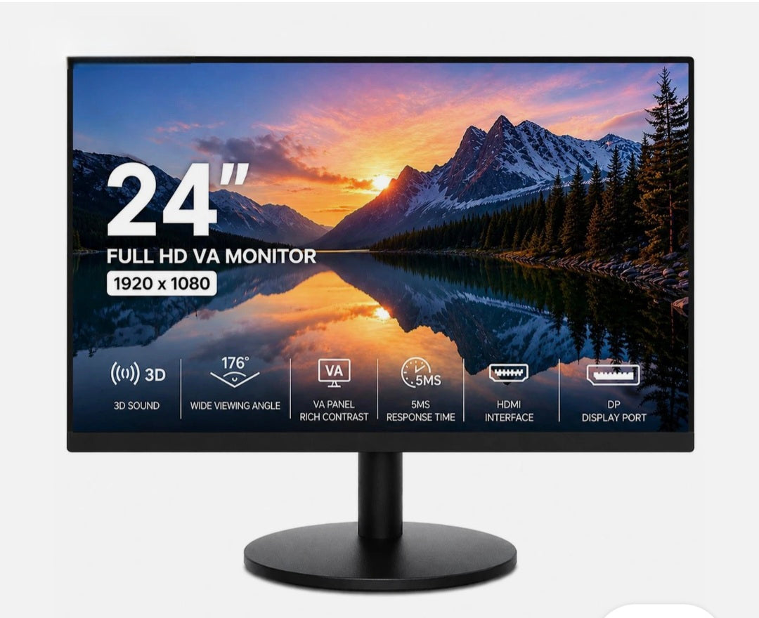 24" Full HD Monitor Slim Led Screen