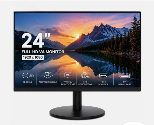 24" Full HD Monitor Slim Led Screen