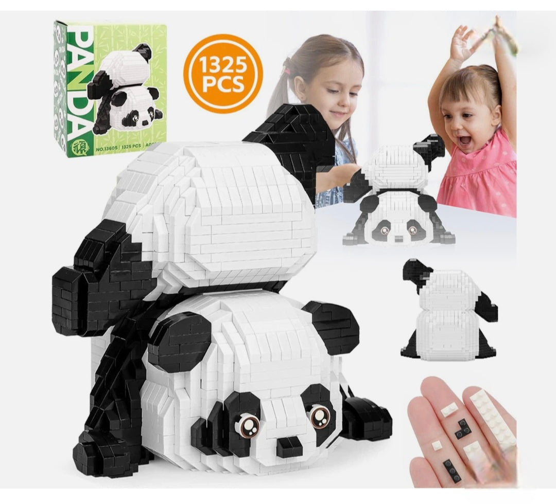 Upside Down Panda Building Block Set