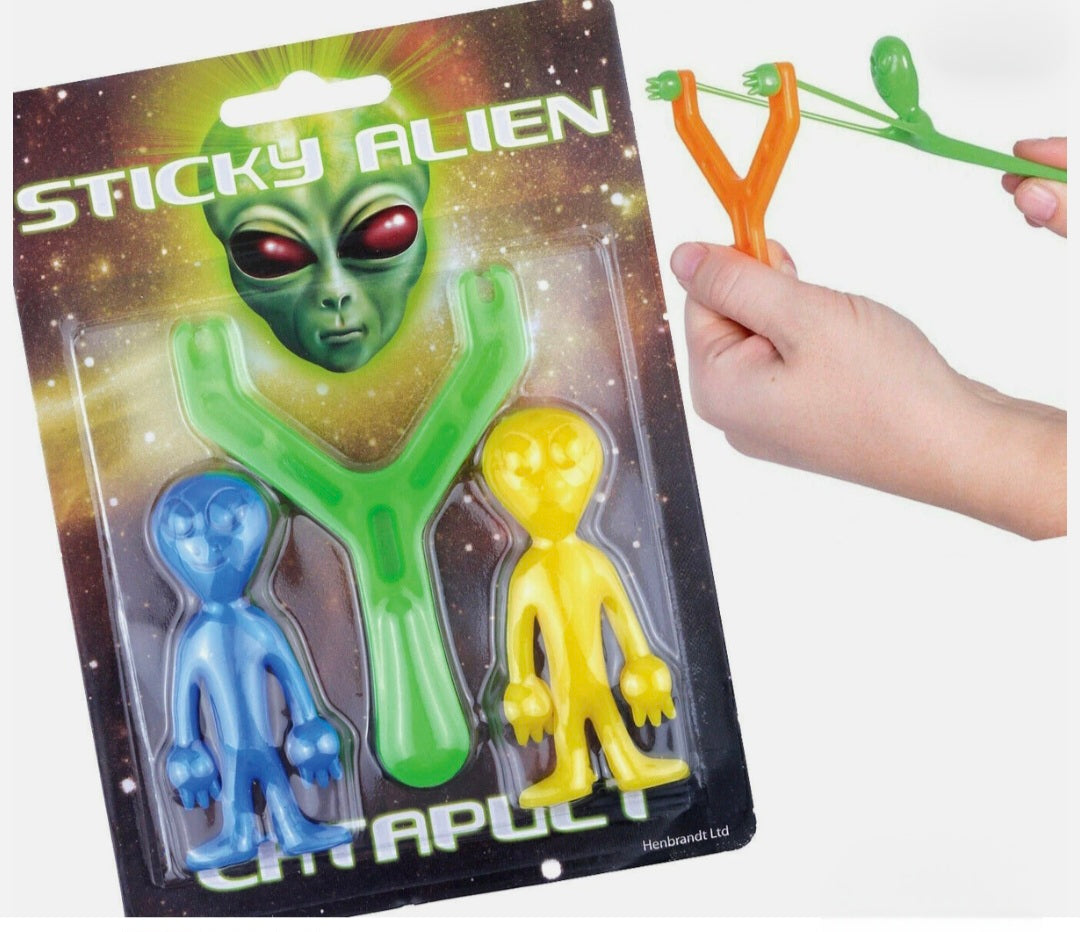 2 X Sticky Alien Slingshot Toy