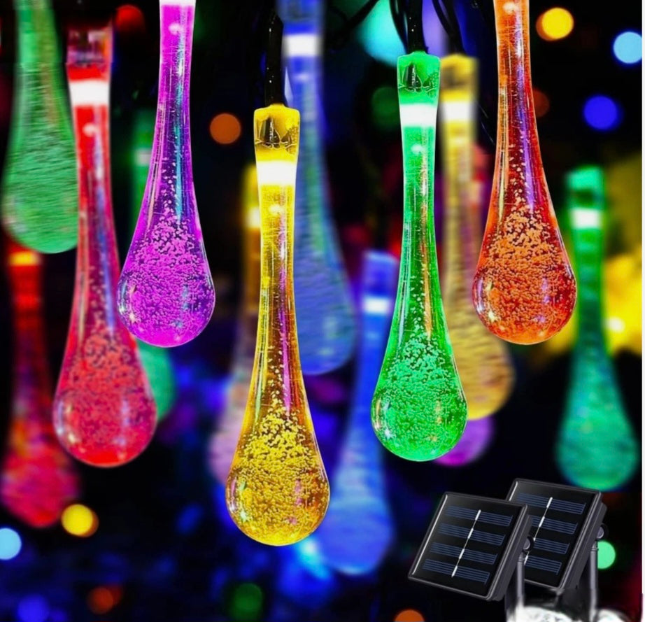 Multi Colour Teardrop Solar Lights 36FT