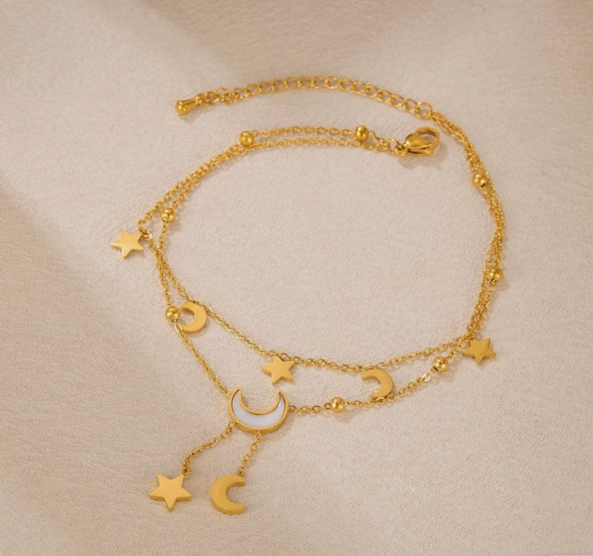 Moon And Stars Anklet