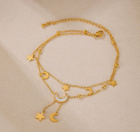 Moon And Stars Anklet