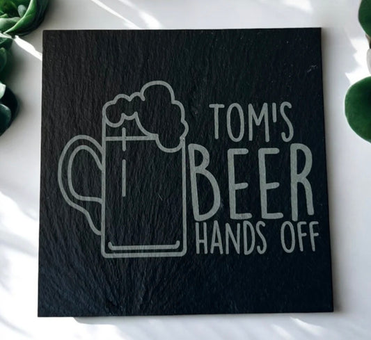Personalised Beer Slate Coaster