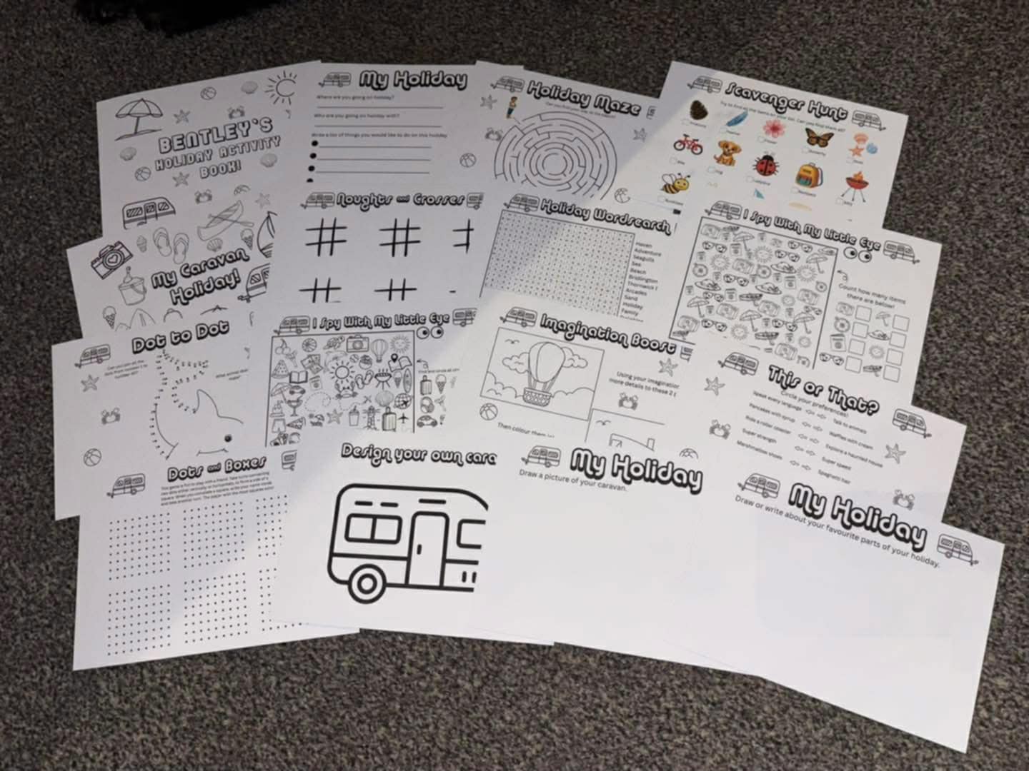 Personalised Holiday Activity Books A5