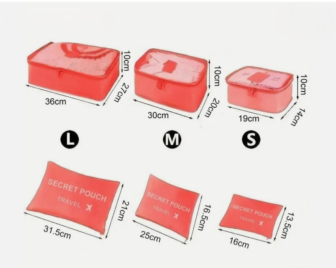 6 Piece Travel Storage Bags