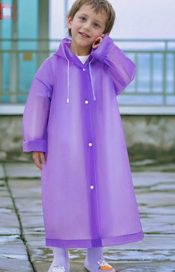 Kids Waterproof Hooded Coat/Poncho One Size