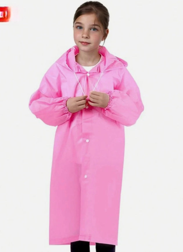 Kids Waterproof Hooded Coat/Poncho One Size