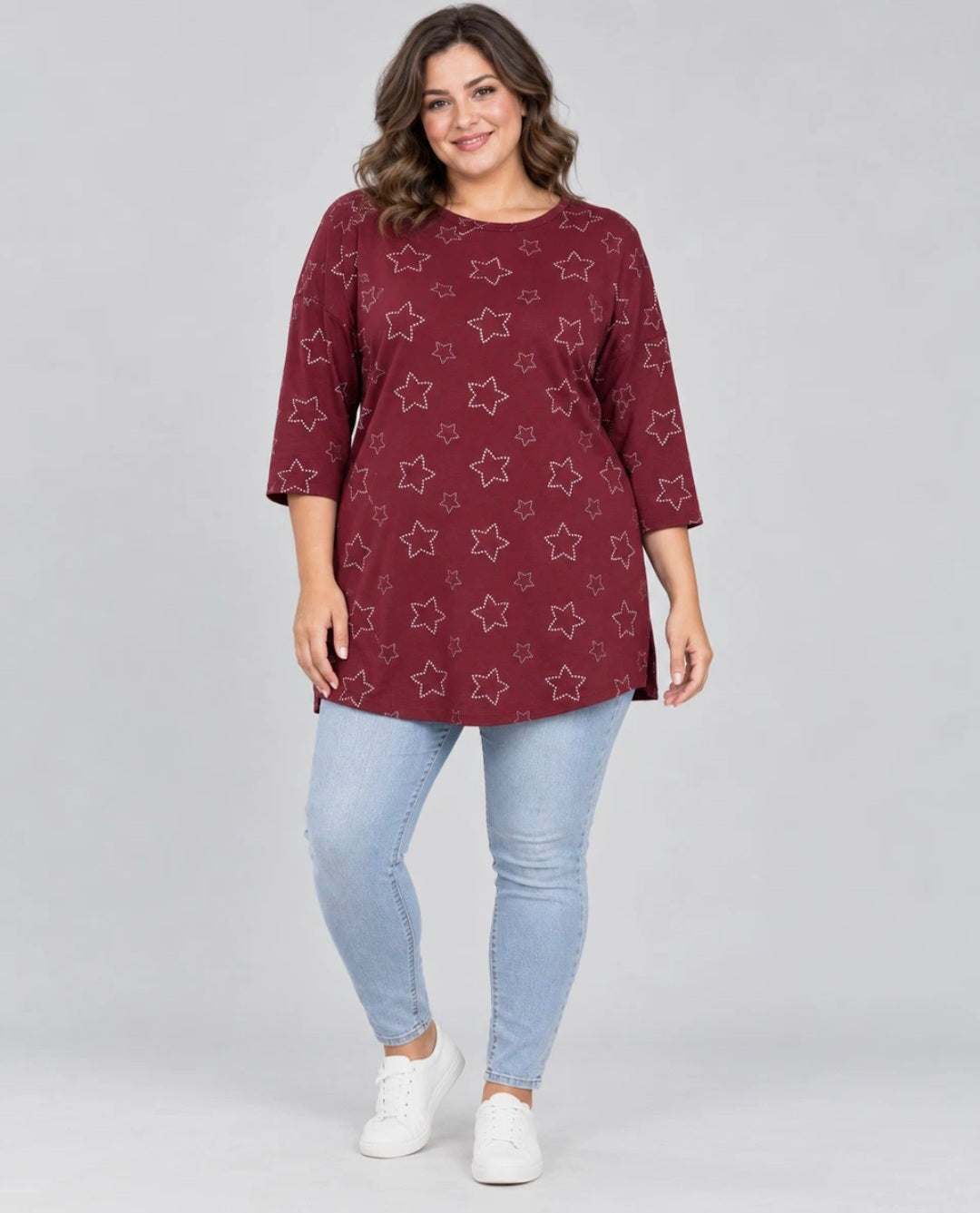 Starry Jumper 3/4 Sleeved Plus Size