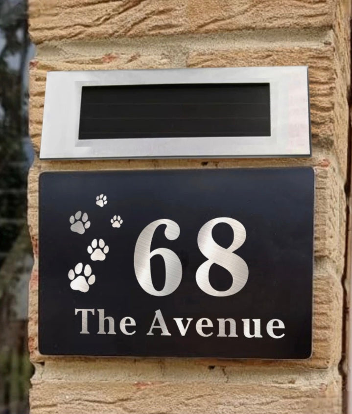 Personalised Solar Light Door Sign