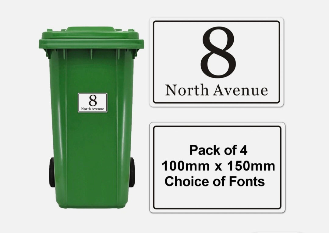 Personalised Bin House Number And Street