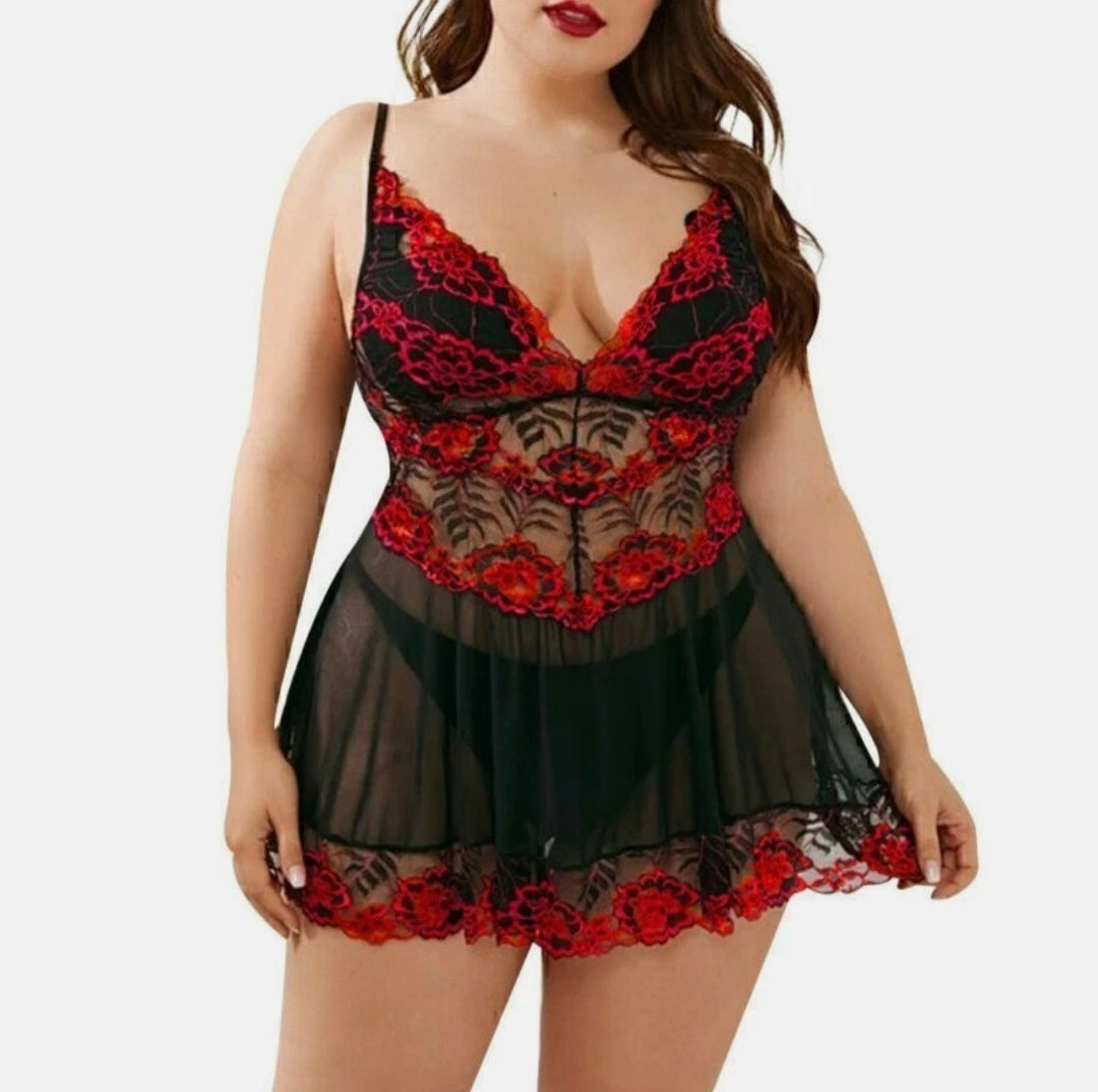 Floral Babydoll Dress Plus Size