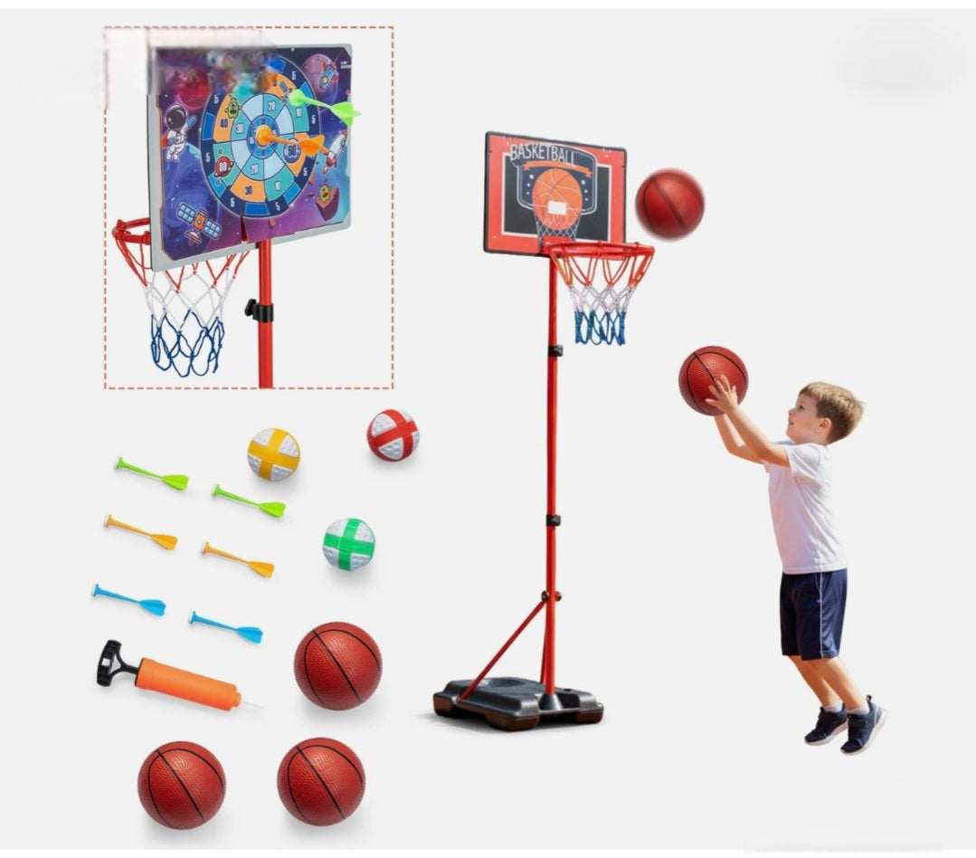 2 In 1 Portable Basketball Hoop With 3 Balls