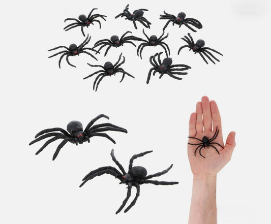 Scary Plastic Spiders X 9