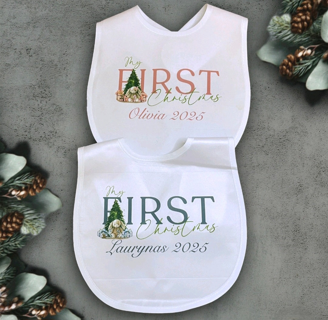 Personalised Baby 1st Christmas Bib