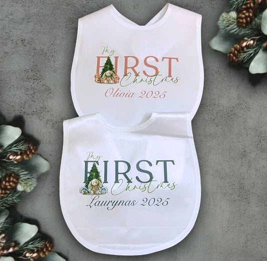Personalised Baby 1st Christmas Bib