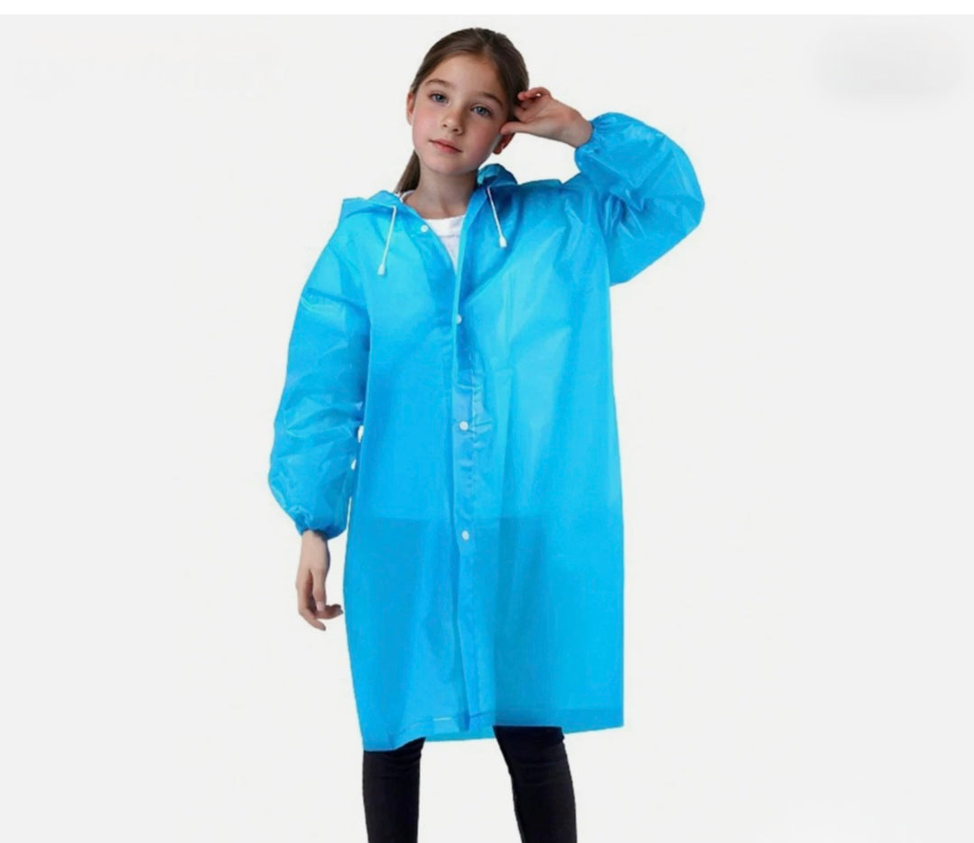 Kids Waterproof Hooded Coat/Poncho One Size