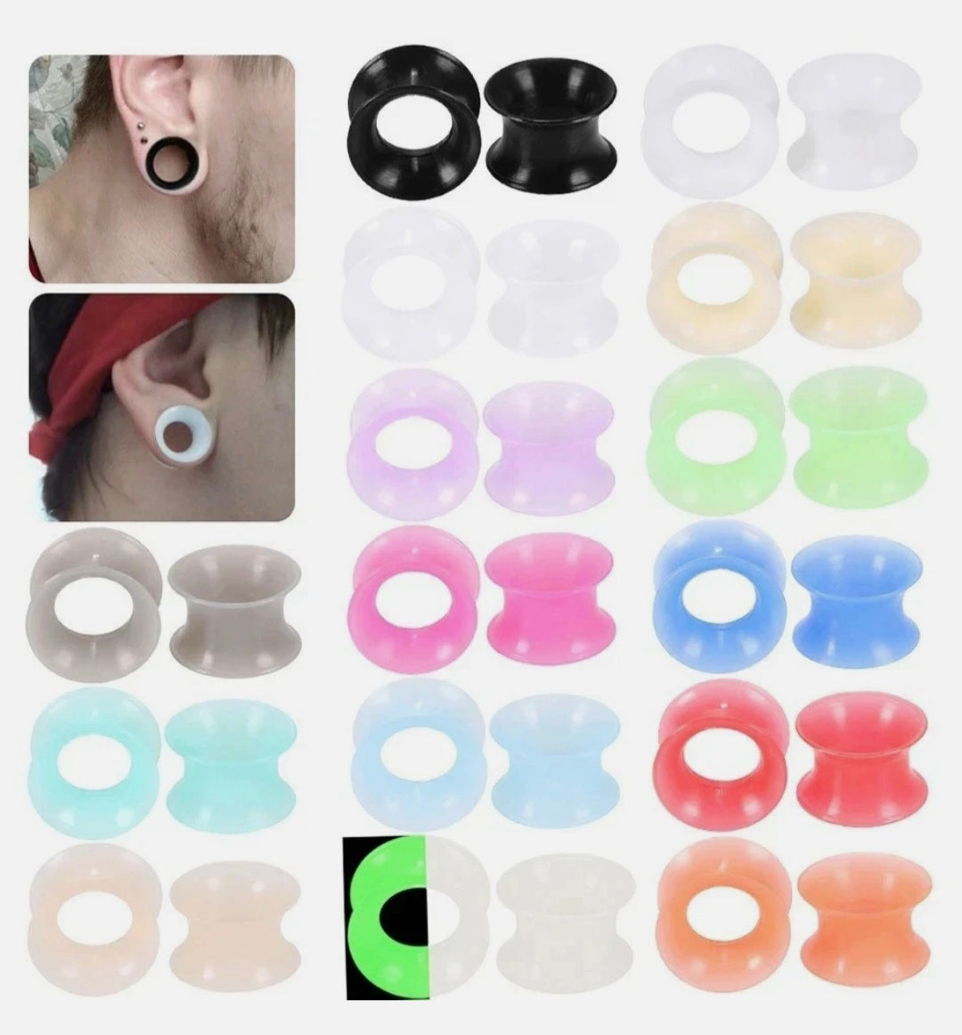 Silicone Ear Stretchers 2Pc