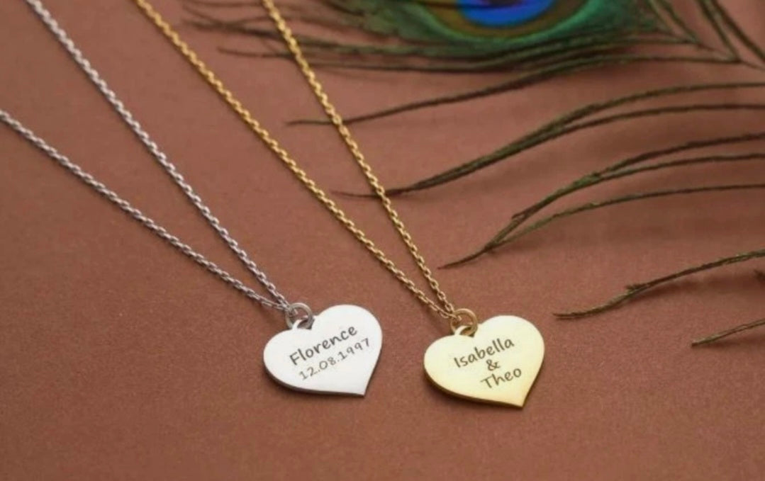 Personalised Engraved Heart Necklace
