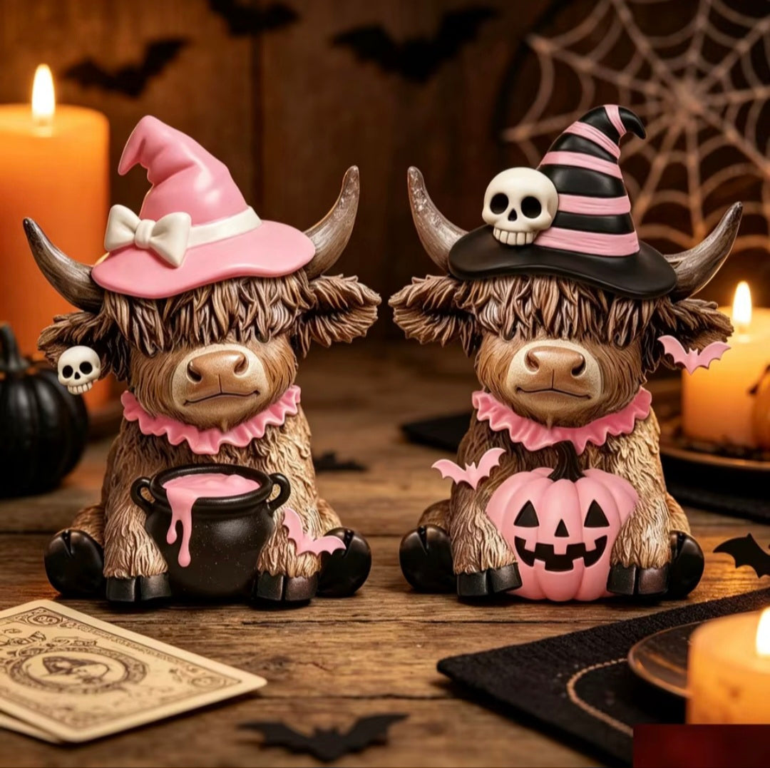 Spooky Cow Ornament Set