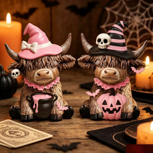 Spooky Cow Ornament Set